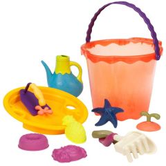 Set di giocattoli da spiaggia Battat Large Bucket Papaya