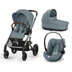 Trio Cybex Balios S Lux Stormy Blue con navicella Cot S e seggiolino Cloud G i-Size