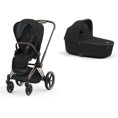 Duo Cybex Priam Rosegold con navicella Lux Carry Cot Deep Black