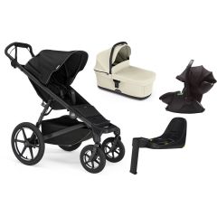 Trio Thule Urban Glide 4 con navicella Soft beige e seggiolino auto Maple Black