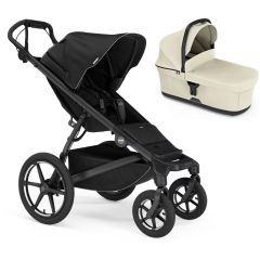 Duo Thule Urban Glide 4 Black on Black con navicella Soft beige