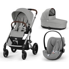 Trio Cybex Balios S Lux Stone Grey con navicella Cot S e seggiolino Cloud G Plus