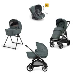 Trio Inglesina Aptica System Quattro con telaio Litio Black e seggiolino auto Darwin Infant Recline Emerald Green