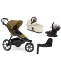 Trio Thule Urban Glide 3 Nutria con navicella Soft beige e seggiolino auto Maple Light Gray