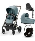 Trio Cybex Balios S Lux con navicella Cot S Sky Blue, seggiolino Cloud G Plus i-Size e base